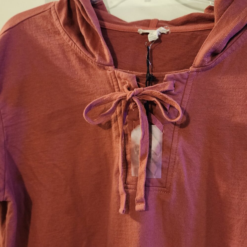 NWOT Cotton Bleu XL Women's Burgandy pullover Hoodie 100% cotton - Picture 4 of 16